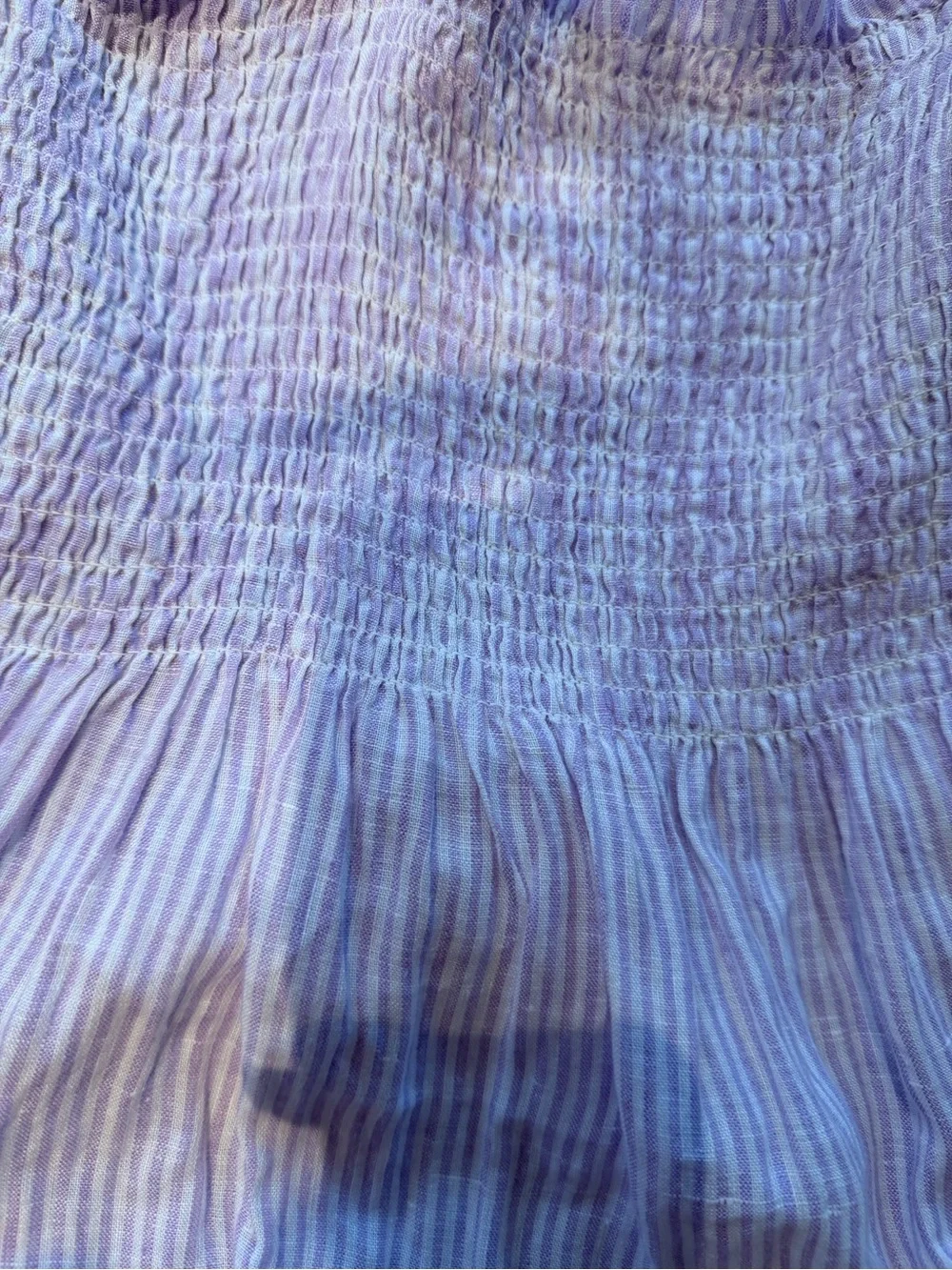 100% Linen Hill House Lavender Smocked Nap Dress sz small - Picture 8 of 8